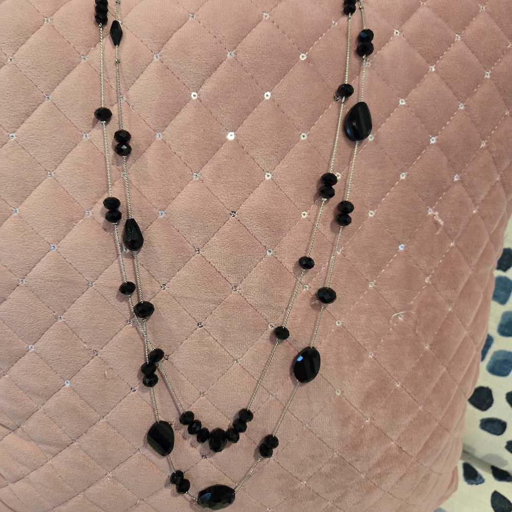 Chic Black Beaded Necklace
